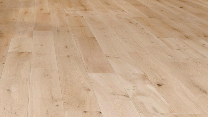 Close-up of Natura unfinished solid oak planks
