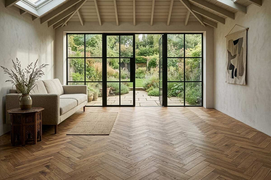 Natura Engineered Rustic Herringbone Caramel