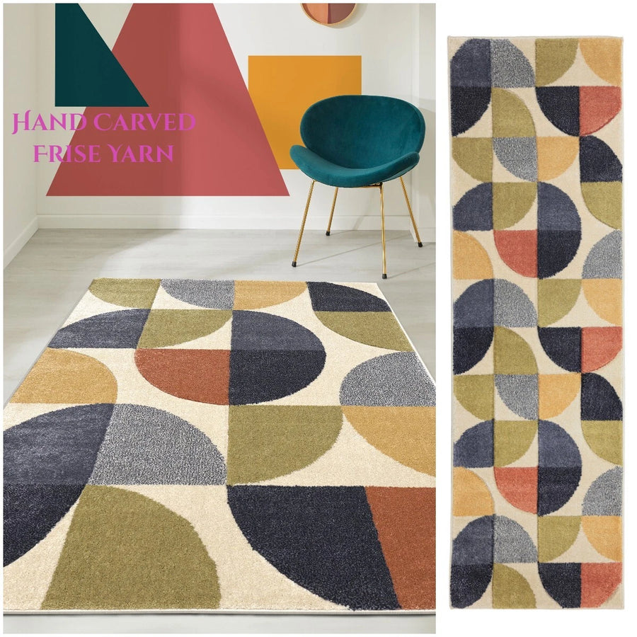 MODERN MULTICOLOR RUGS FOR LIVING ROOM THICK PILE FOR BEDROOM KITCHEN HALLWAY
