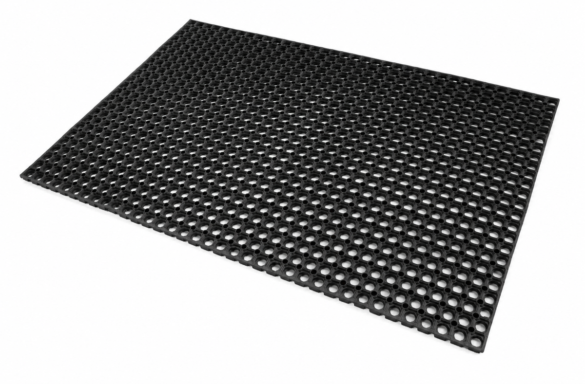 A black rectangular mat with a raised circular bubble pattern, shown at an angle on a plain white background.