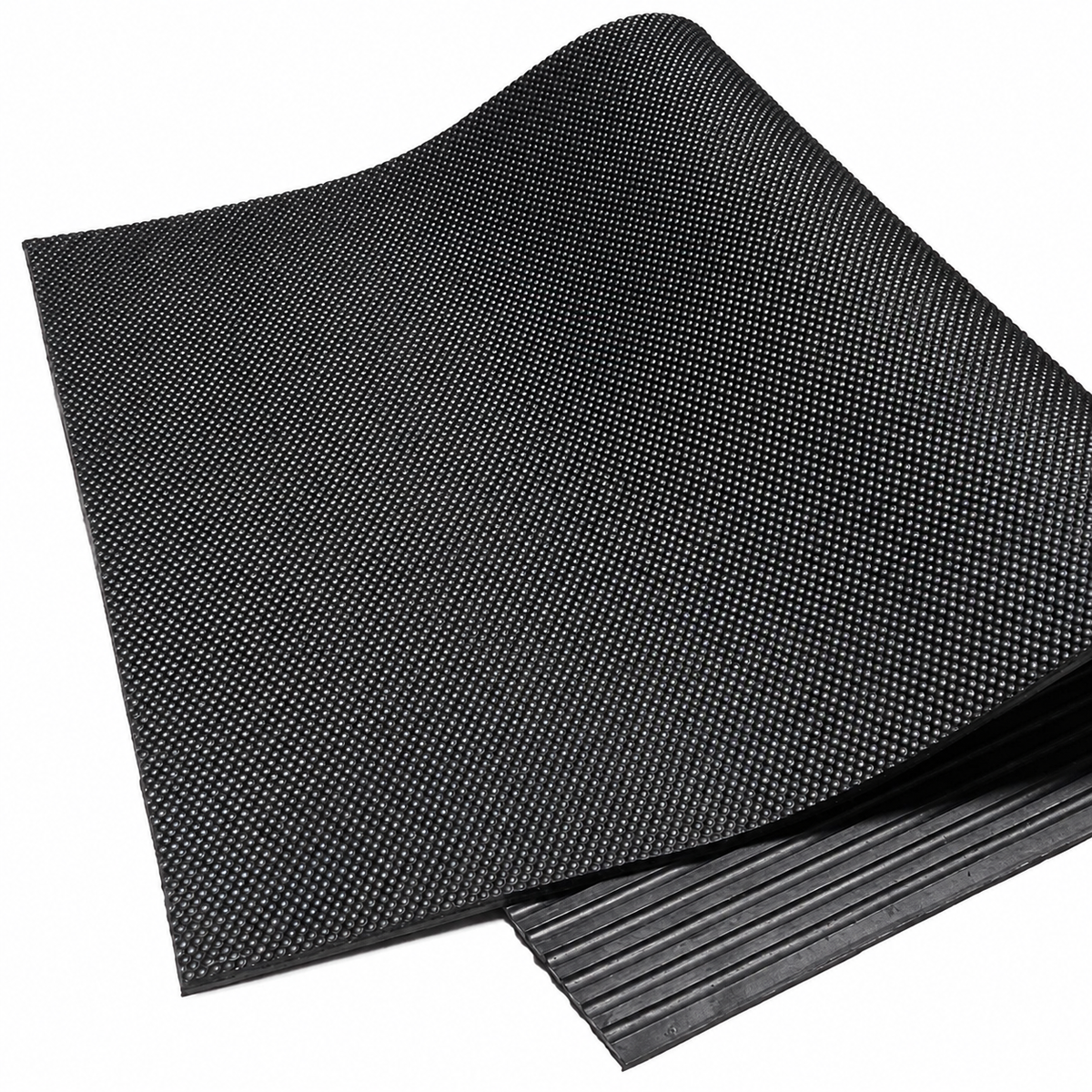 Black textured sheet on a white background