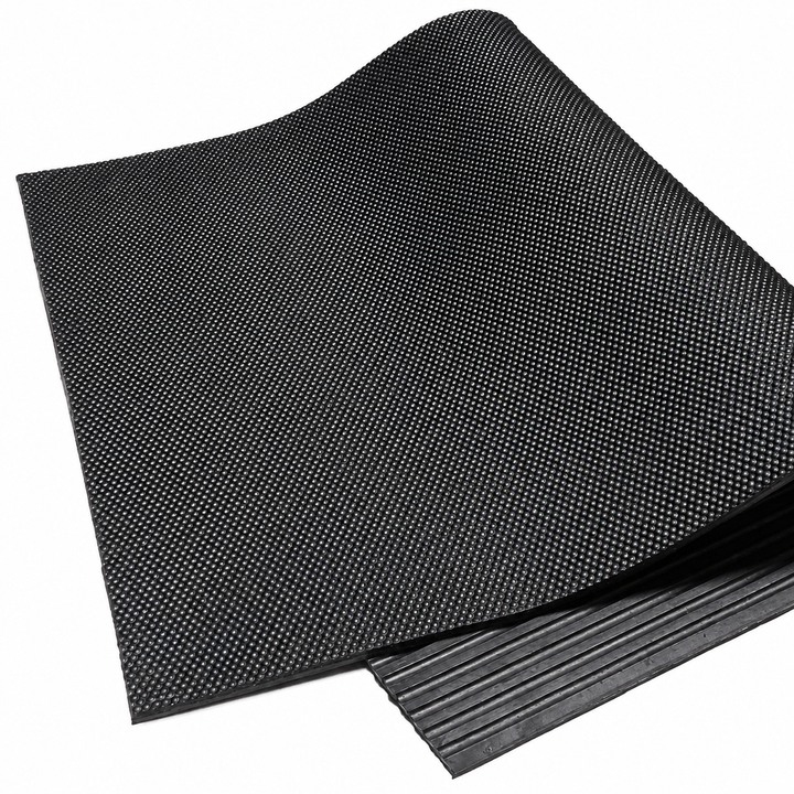 Black textured sheet on a white background