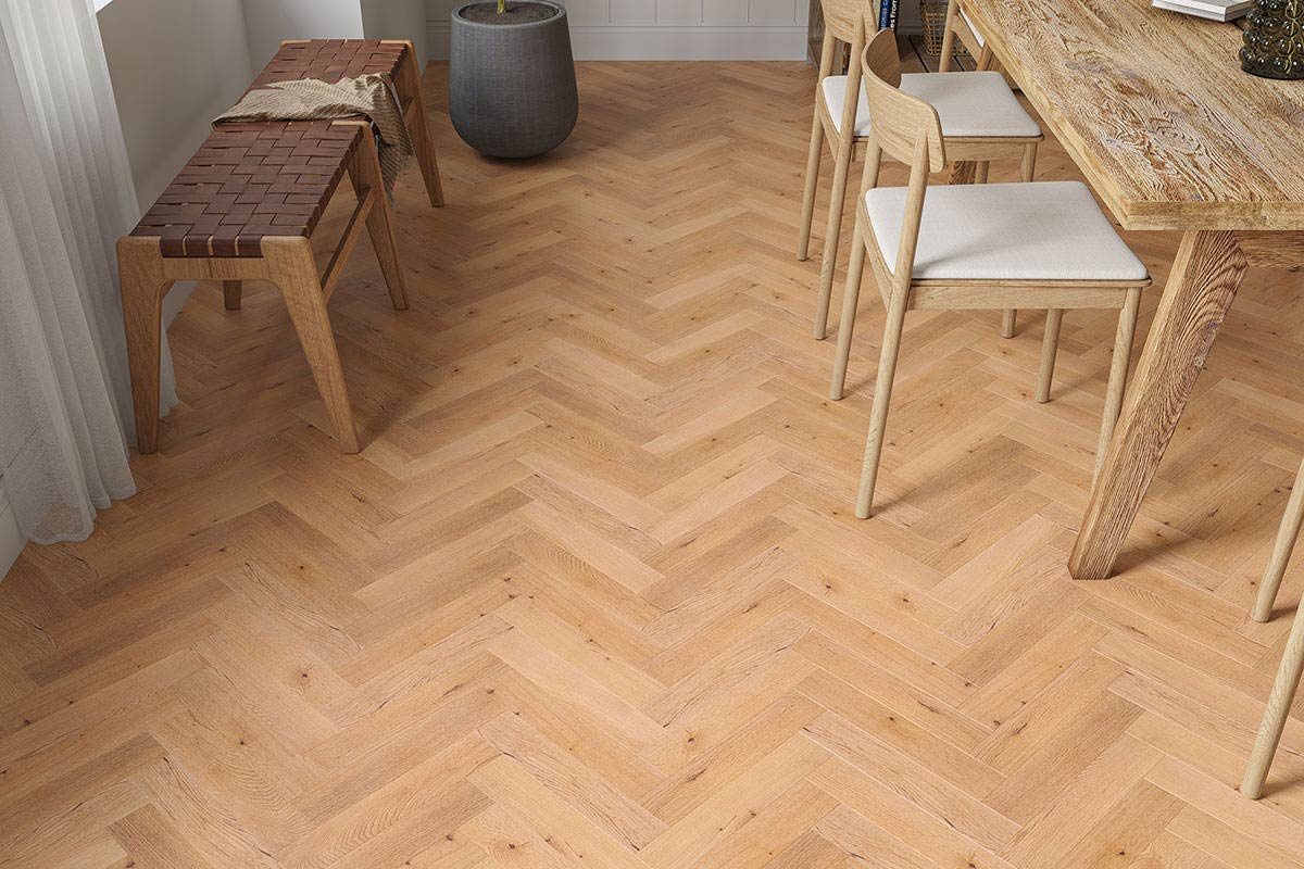 Detail view of natural brushed oak surface
