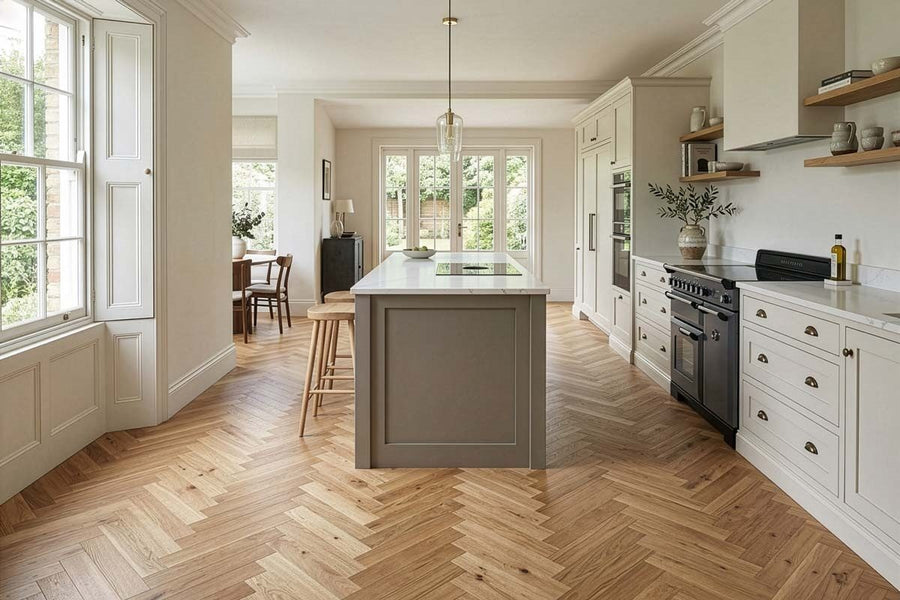 Natura Engineered Rustic Herringbone UV Lacquered