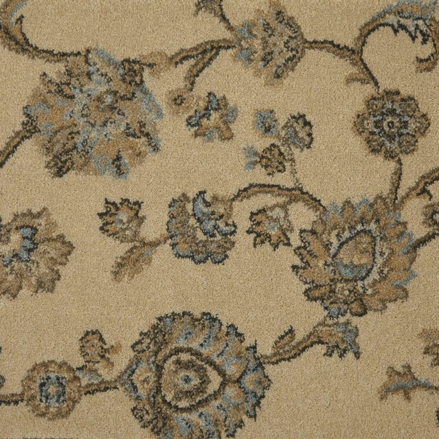 Beige Pattern Carpet 1.89m x 4m Luxury Floral Lounge Bedroom Carpet RRP £225