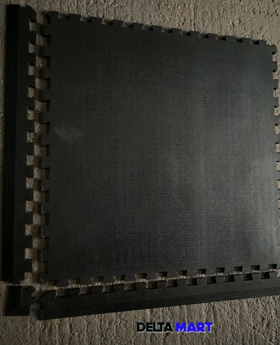 Rubber Gym/ Garage/ workshop/ exercise interlocking mat 1mx1mx15mm edging
