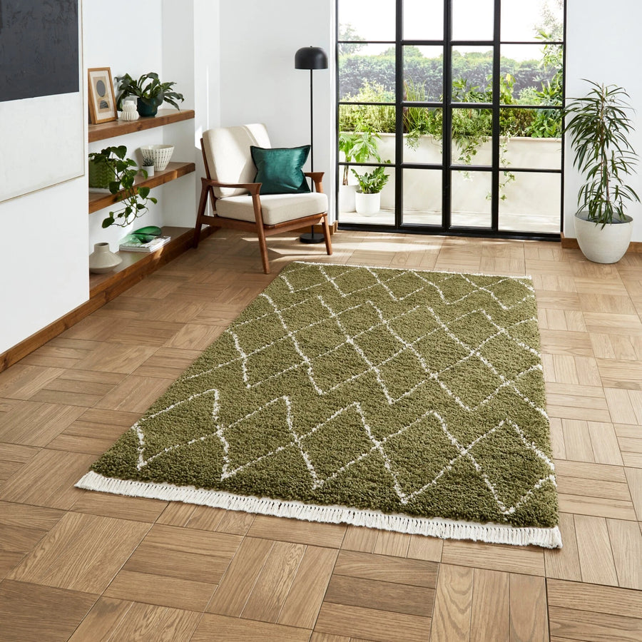 LARGE GREEN SHAGGY RUGS FOR LIVING ROOM BEDROOM KTCHEN HALLWAY RUNNER CARPETS
