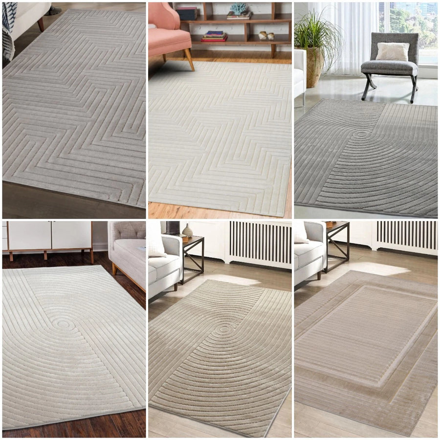 Large Rugs For Living Rooms Soft Yarn 3D Effect High Low Pile Cut Pile Durable
