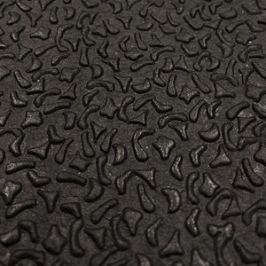Close-up of a textured black surface with a wavy pattern