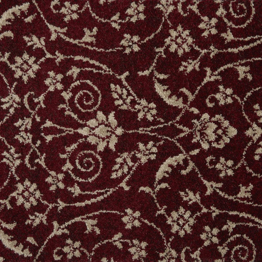 Deep Red Pattern Carpet 1.90m x 4m Luxury Floral Lounge Bedroom Carpet RRP £225