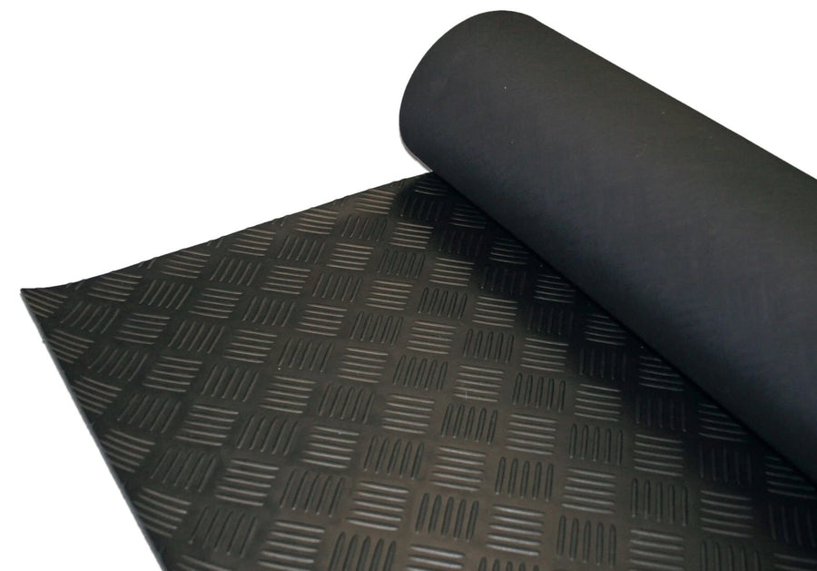 5 bar checker rubber matting garage flooring 1.5m wide x5mm x 10m