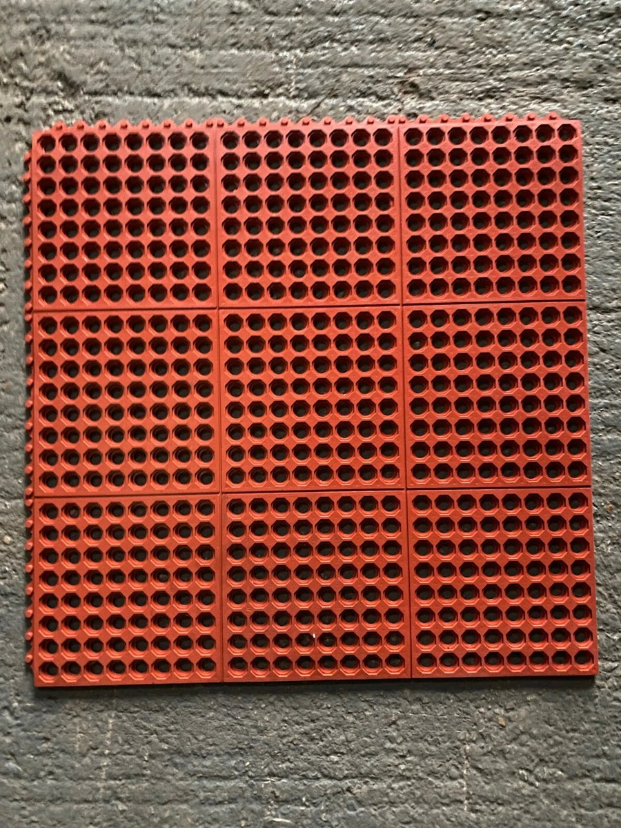 3ftx3ft Interlocking Rubber flooring Wet room mat (90x90cm) safety mat orange
