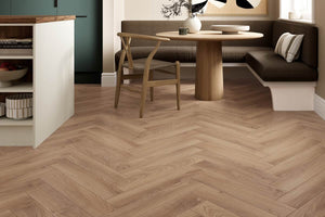 Krono Herringbone Historic Oak laminate flooring room view