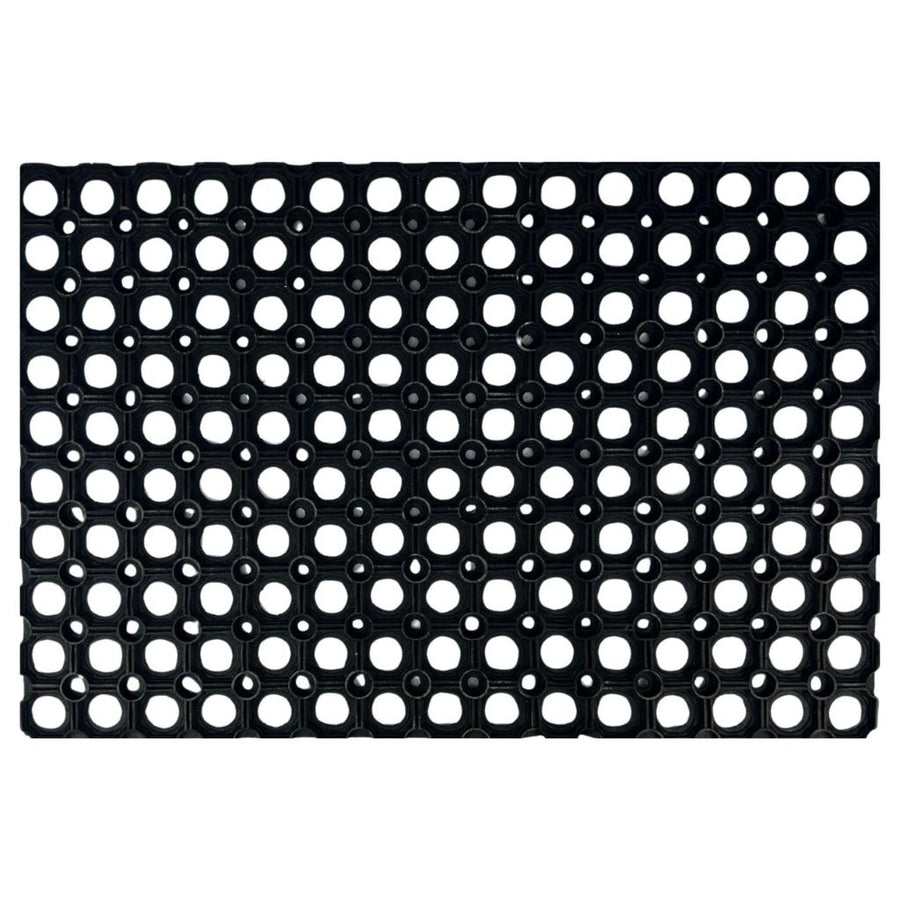 Rubber Door Mat Heavy Duty - Drainage Holes - 12mm Thick - 40cm x 60cm Non-Slip