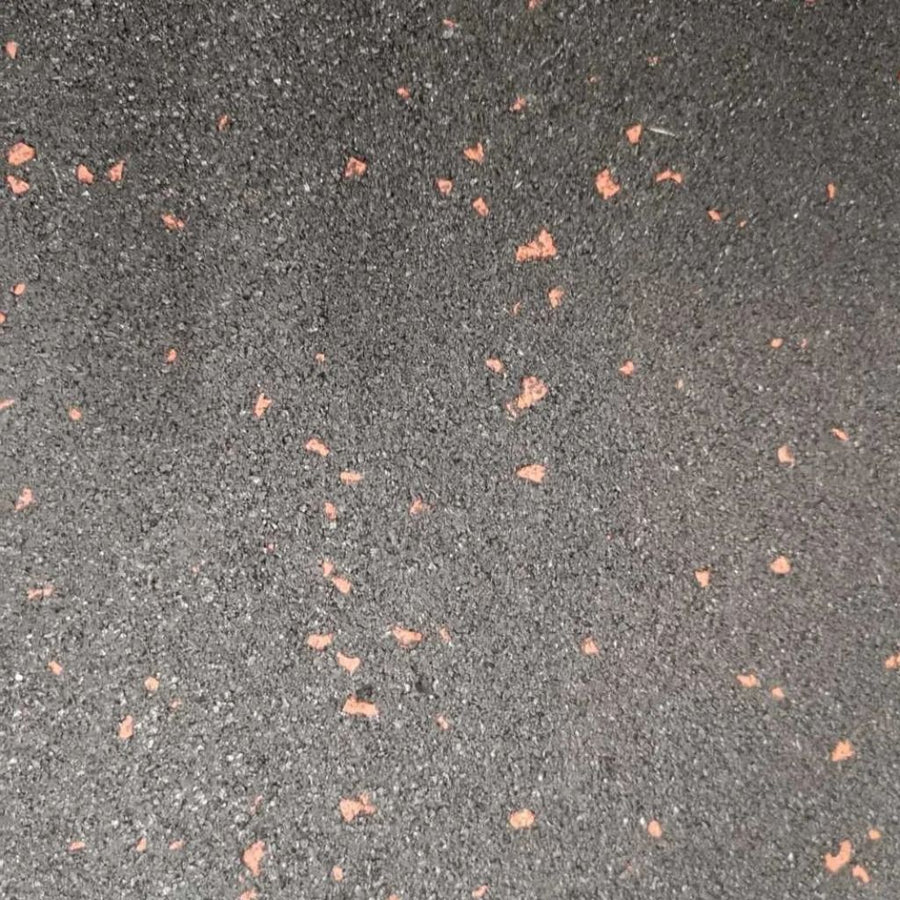 Rubber Gym Floor Tiles | 10mm Heavy Duty Fine Crumb Gym Mat | Burnt Orange Fleck