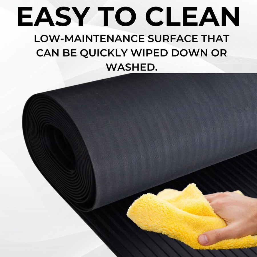 Wide Ribbed Rubber Roll Flooring Matting -3mm Thick -2m Wide -Up to 15m Length