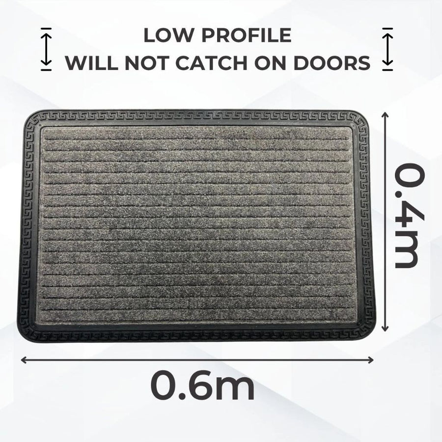 Door Mat - Low Profile 5mm Thick - Washable - Non Slip Rubber Backing - Heavy Du