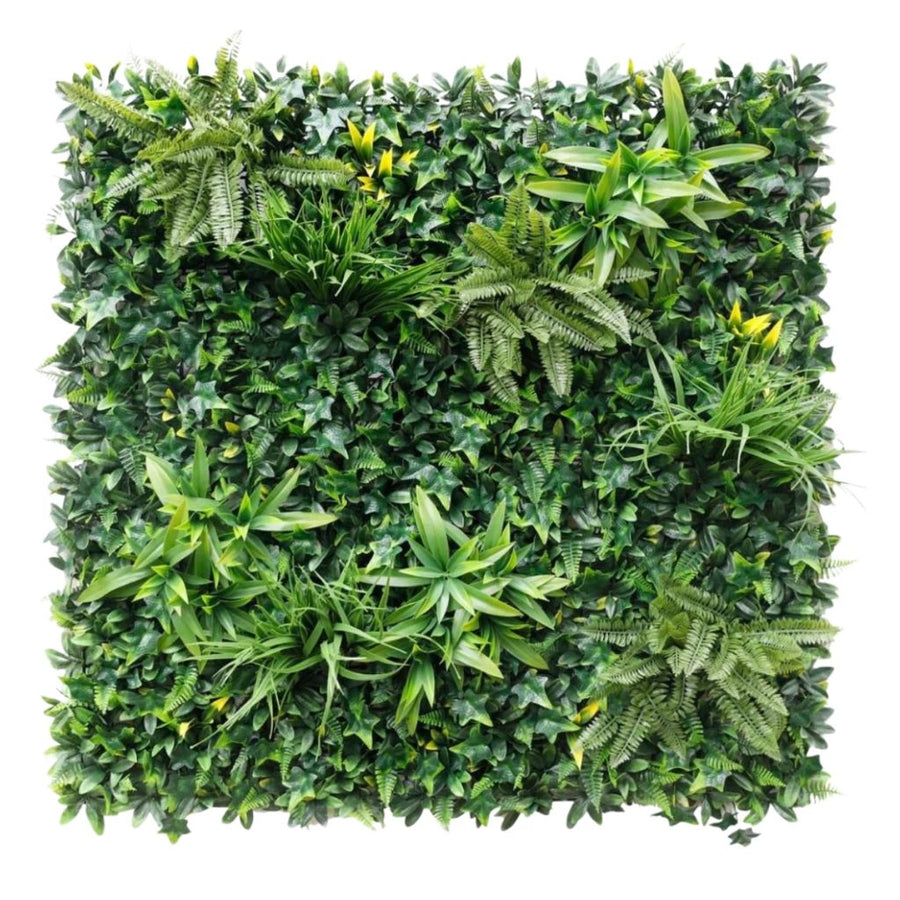 Artificial Plant Wall Panels Realistic Indoor / Outdoor Large 1m x 1m Greenwheat