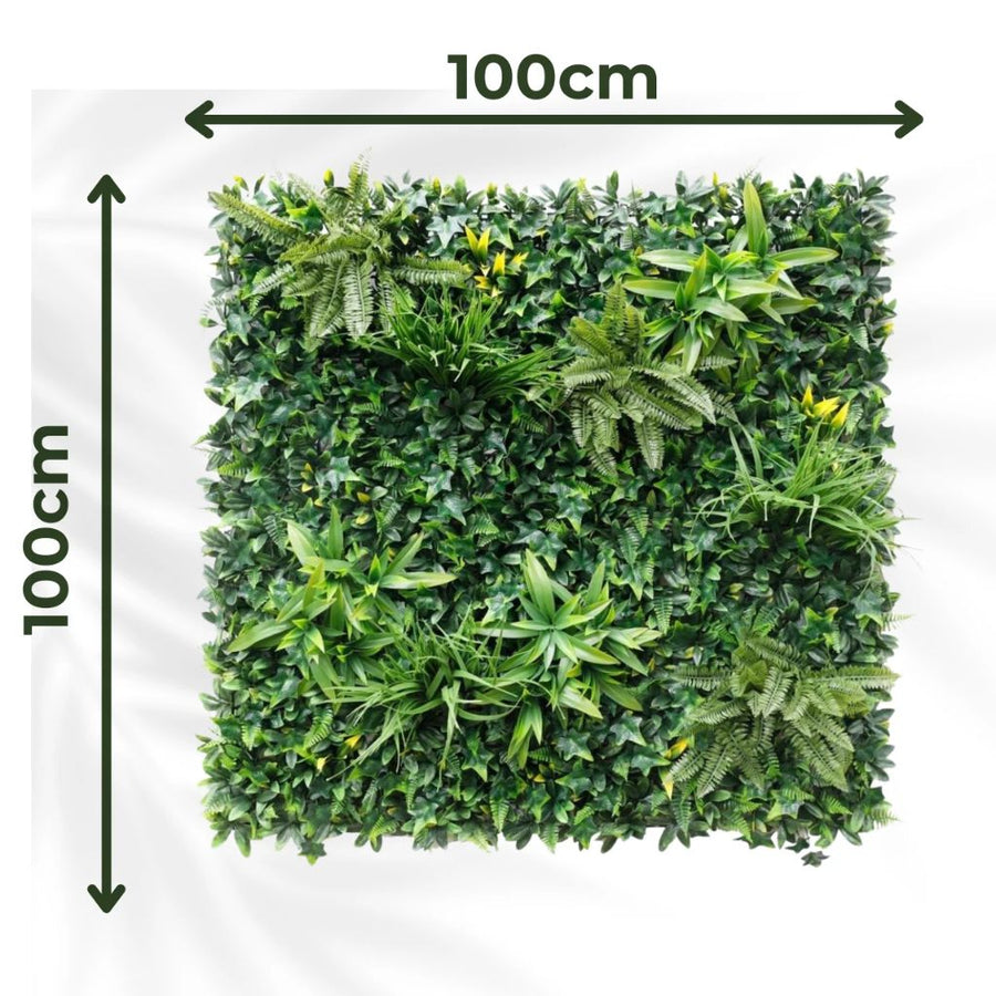 Artificial Plant Wall Panels Realistic Indoor / Outdoor Large 1m x 1m Greenwheat