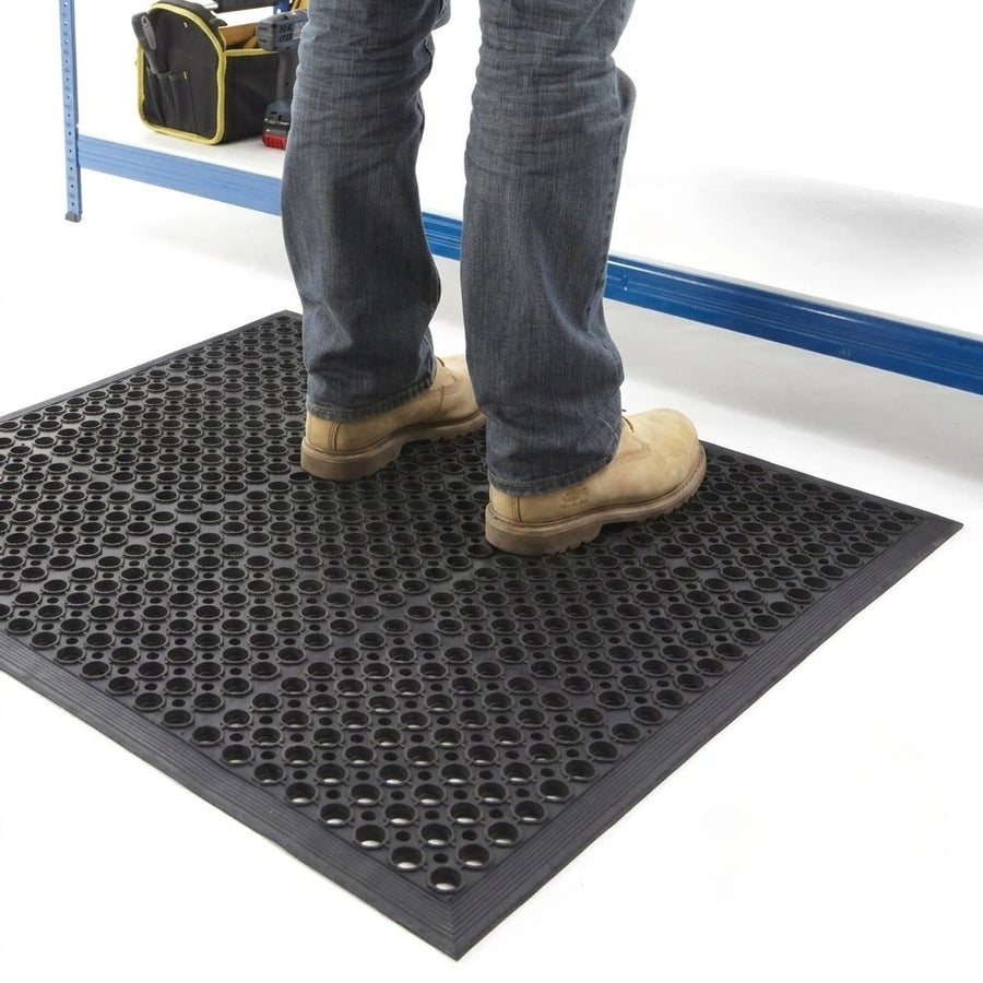 Rubber Door Entrance Mat Safety Non-Slip Anti-Fatigue Heavy Duty - 150cm x 90cm