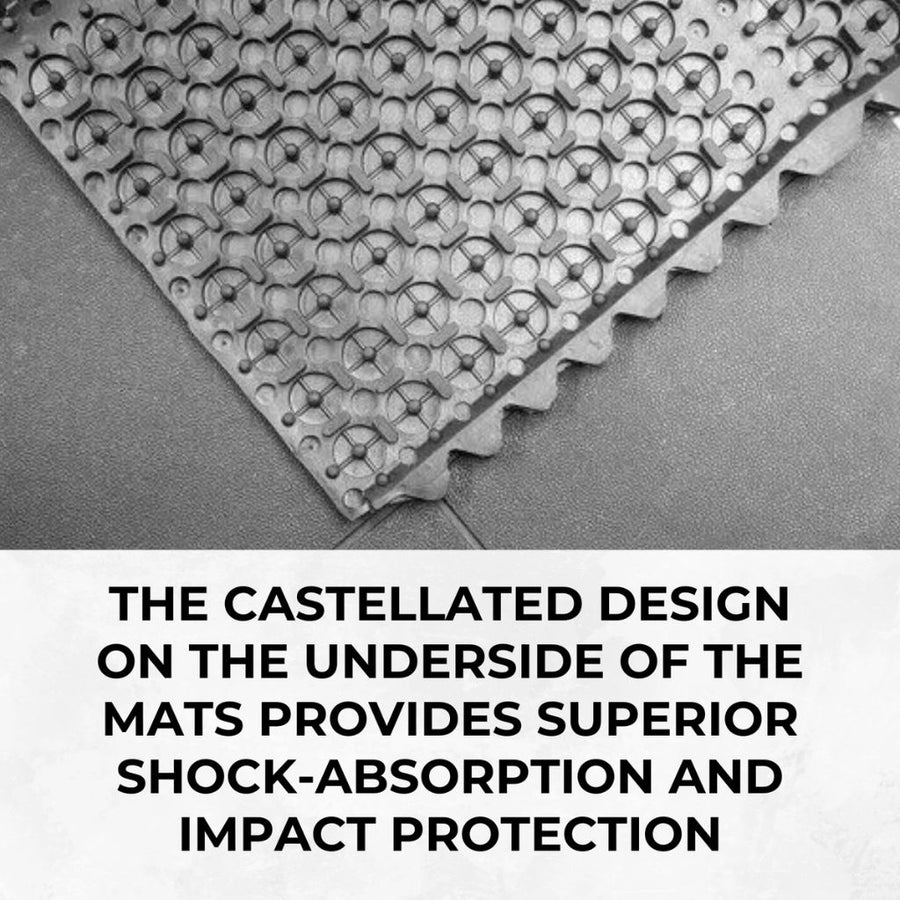 Rubber Gym Floor Tiles | 5 Mat Pack Of Heavy Duty 14mm Interlocking 900 x 900mm