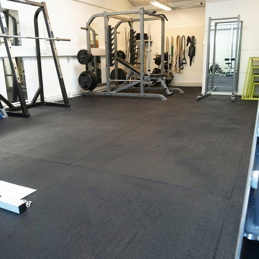 Gym Floor Mat | Large Heavy Duty Solid Commercial Grade Rubber | 12mm 6ft x 4ft