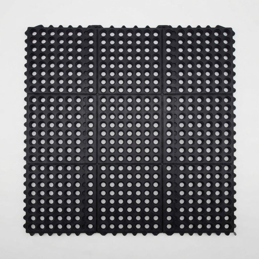 Interlocking Rubber Hot Tub Spa Floor Protector Mat Tiles With Drainage Holes