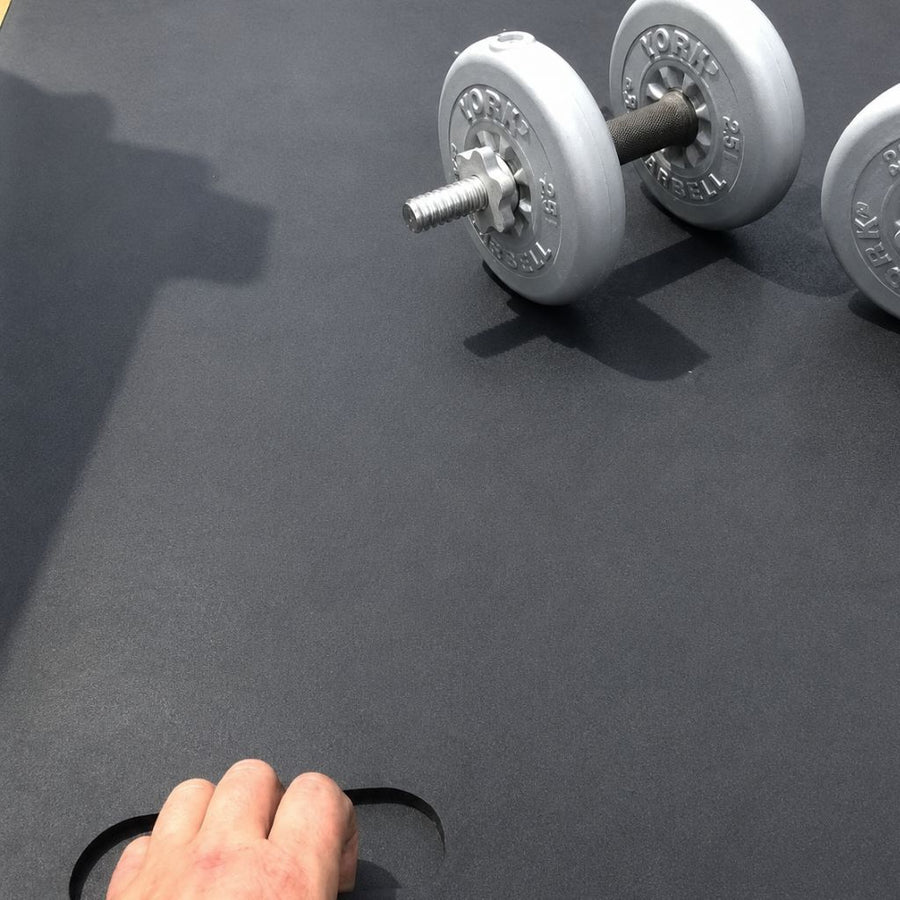 Heavy Duty Gym Mat With Handles 6ft x 4ft Heavy Duty Rubber Weighing 30kg - 12mm