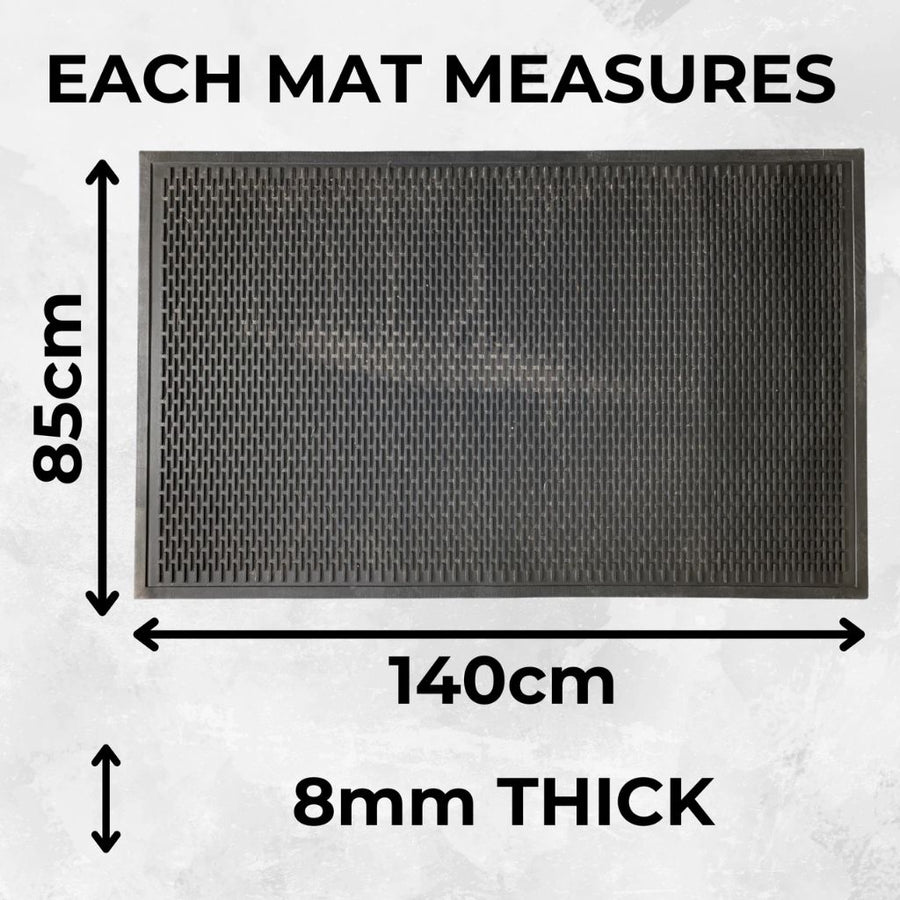Heavy Duty Rubber Scraper Door Mat 140x85cm Non Slip Indoor Outdoor