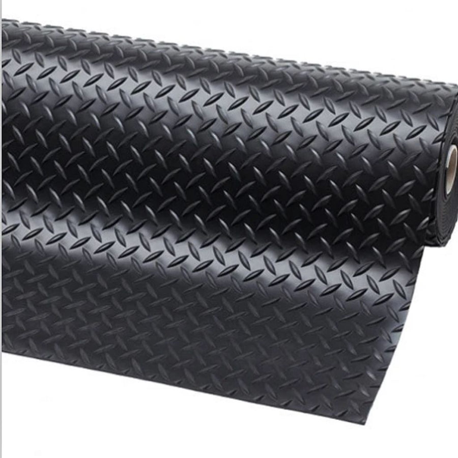 Garage Flooring 1 Bar Checker Rubber Floor Roll | 3mm Thick 1.5M Wide