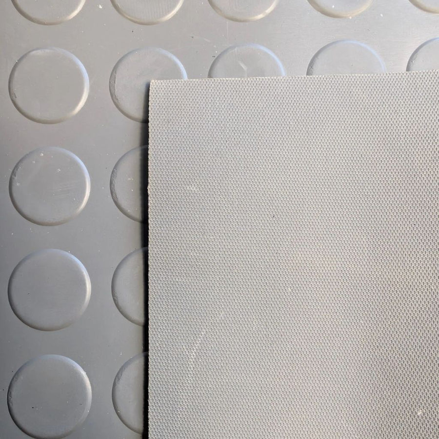 Grey Rubber Flooring Matting Roll - 3mm Thick - Coin Pattern
