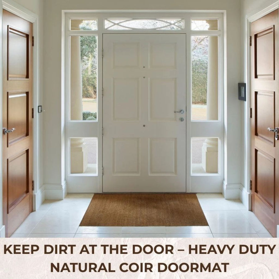 Coir Door Mat Heavy Duty Non-Slip 17mm Thick Entrance Matting - 15 Sizes