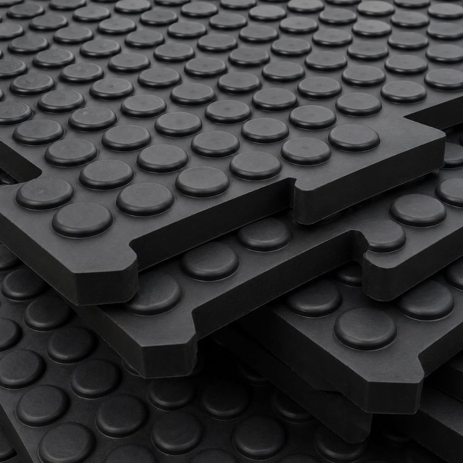 Interlocking Heavy Duty Rubber Floor Safety Mats | 1m² | 3 Thicknesses Available