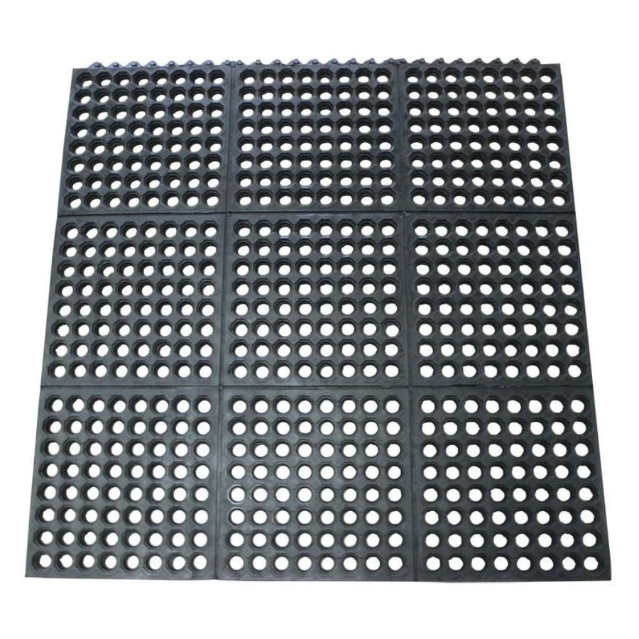 Interlocking Rubber Safety Mat Wet Holes Restaurant Bar Tack Room Garage
