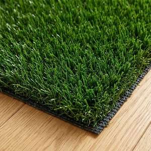 Close-up showing the realistic green blades and durable backing of 40mm artificial grass turf.